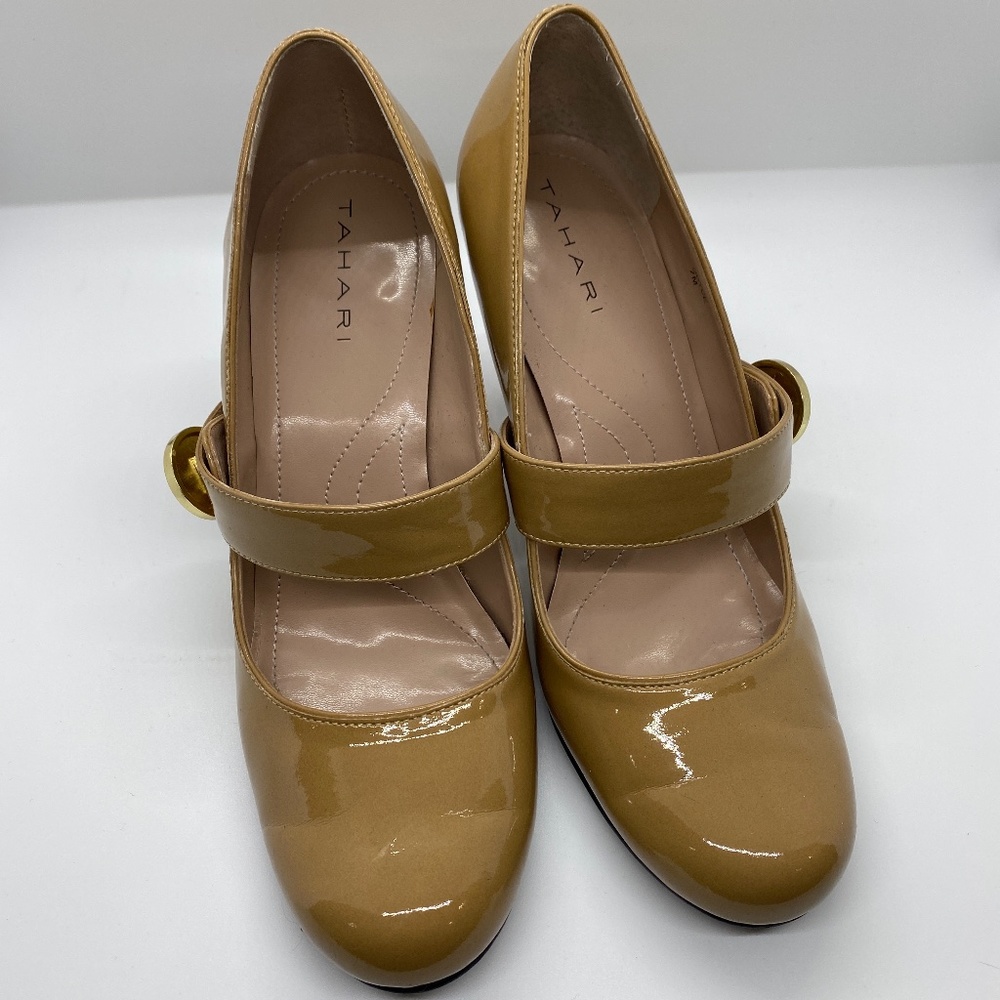 Beige Patient Leather low heel
